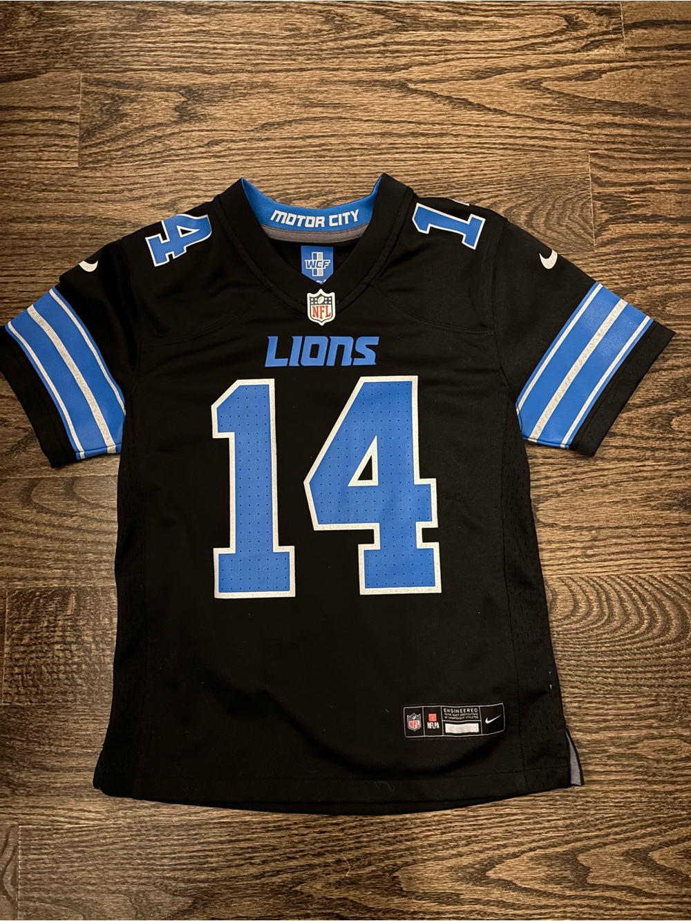 Nike Kids Black & Blue Detroit Lions #14 Jersey